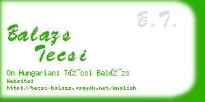 balazs tecsi business card